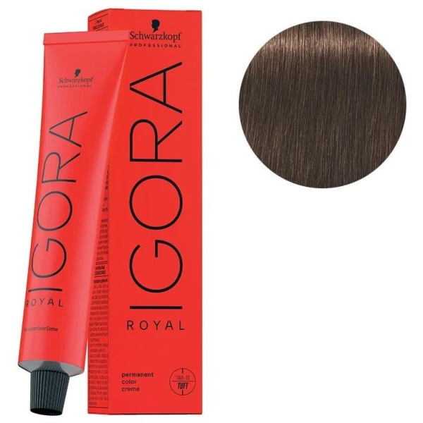 Schwarzkopf Coloration Igora Royal 4-6 Châtain Moyen Marron 60ML 1 Schwarzkopf Coloration Igora Royal 4-6 Châtain Moyen Marron 60ML