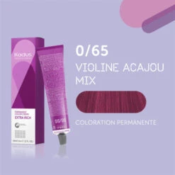 Coloration Permanente 0/65 Violine Acajou Mix Kadus 60ML -Soins Capillaires Boutique coloration permanente 065 violine acajou mix kadus 60ml 2
