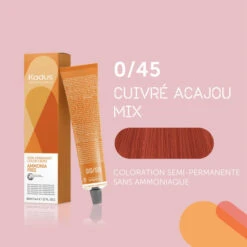 Coloration Semi-permanente Sans Ammoniaque 0/45 Cuivré Acajou Mix Kadus 60ML -Soins Capillaires Boutique coloration semi permanente sans ammoniaque 045 cuivre acajou mix kadus 60ml 2