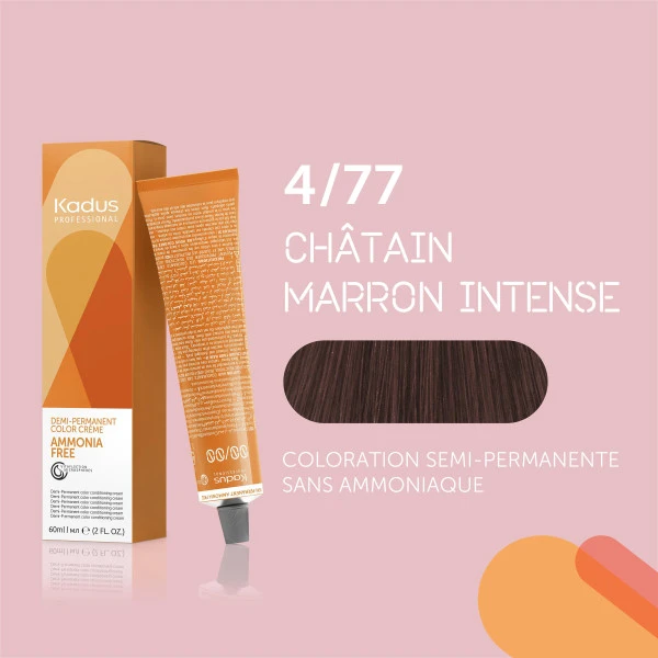 Coloration Semi-permanente Sans Ammoniaque 4/77 Châtain Marron Intense Kadus 60ML 3 Coloration Semi-permanente Sans Ammoniaque 4/77 Châtain Marron Intense Kadus 60ML – Image 3