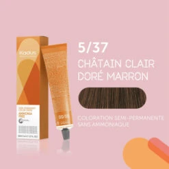 Coloration Semi-permanente Sans Ammoniaque 5/37 Châtain Clair Marron Doré Kadus 60ML -Soins Capillaires Boutique coloration semi permanente sans ammoniaque 537 chatain clair marron dore kadus 60ml 2