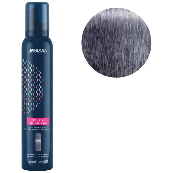 Mousse Colorante Coiffante Gris Anthracite Indola 200ML 1 Mousse Colorante Coiffante Gris Anthracite Indola 200ML